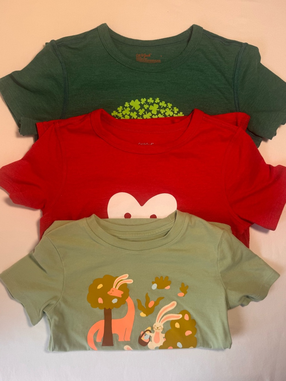 Cat & Jack Boys Holiday Graphic T-Shirt Bundle - Green, Red, Sage